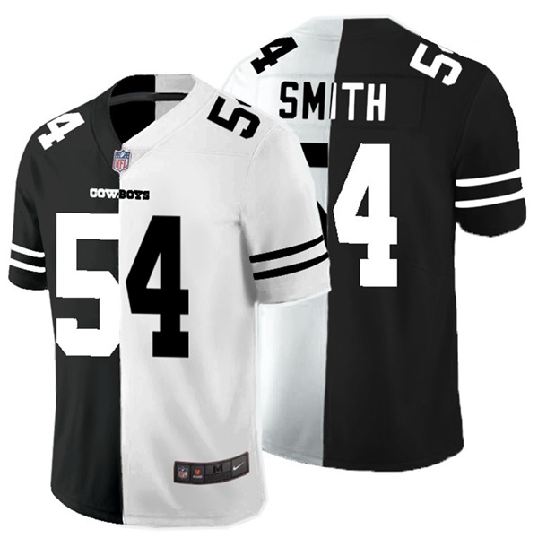 Men's Dallas Cowboys #54 Jaylon Smith Black White Split 2020 Stitched Jersey